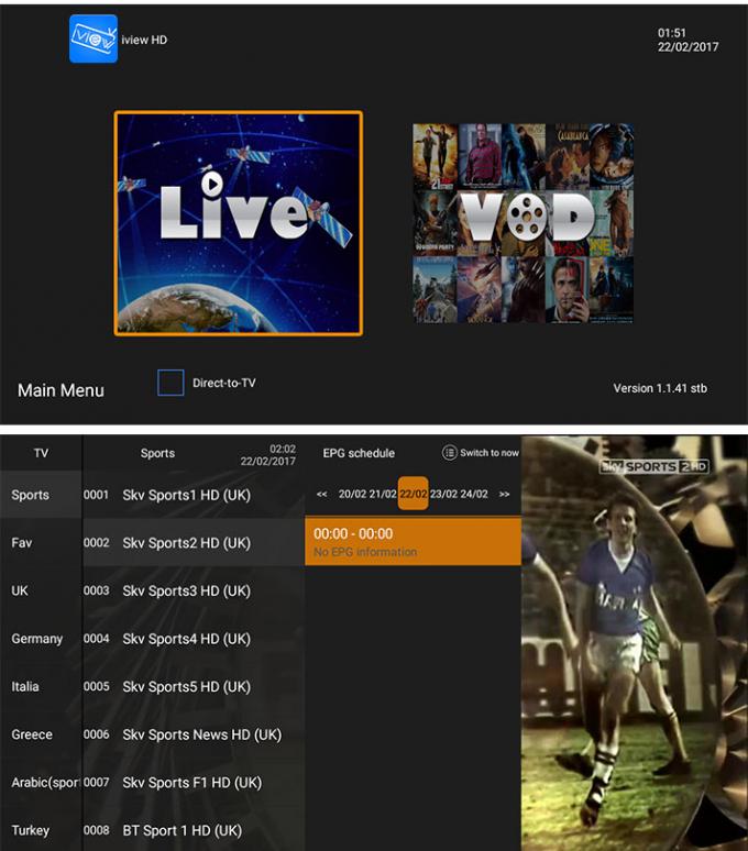 For Europe and American Iview HD 1 year Sports UK English IPTV Channels USA Germany Turkey Albania Italy IPTV Channels