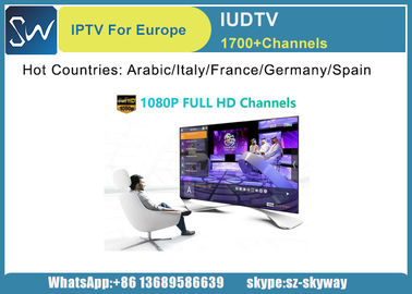 12 Months IUDTV 1700 Europe Arabic HD IPTV Subscription kodi list mag 250 V88 android tv converter box