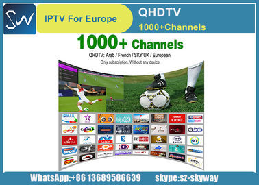 IPTV Subscription Europe QHDTV 1 Year Arabic IPTV French Canal Sat Vod Channels 1300 Live Channels