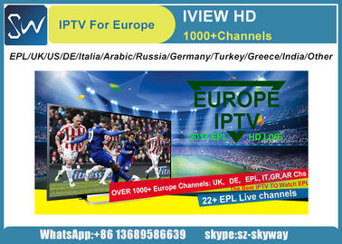 IVIEW HD IPTV with EPL UK Turkey Germany Itali Greece Arabic Netherlands India Ch support Android Enigma 2 device