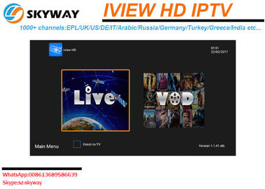 The best IPTV iview HD IPTV  to watch EPL IPTV 1000+ live Channels with VOD,Included UK Arabic Germany Greece channel