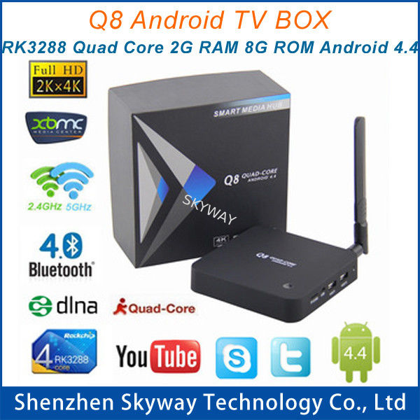 Q8 RK3288 A17 2.4G+5G Dual Band wifi Quad Core 2G/8G Android TV Box Media Player with Ante