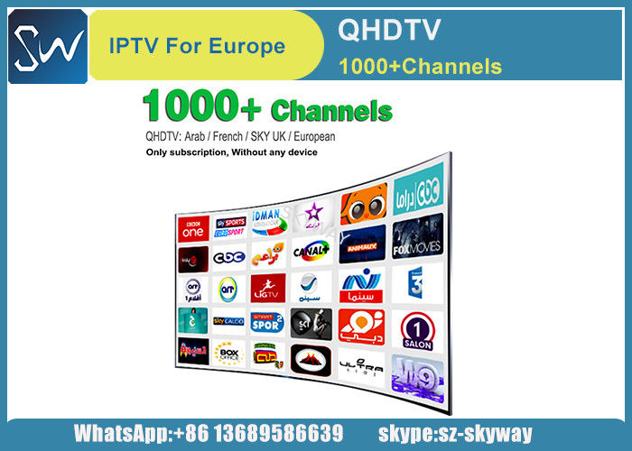 QHDTV Iptv Account 1 year Free 1300 HD Channels for MAG 250 IPTV TV Box