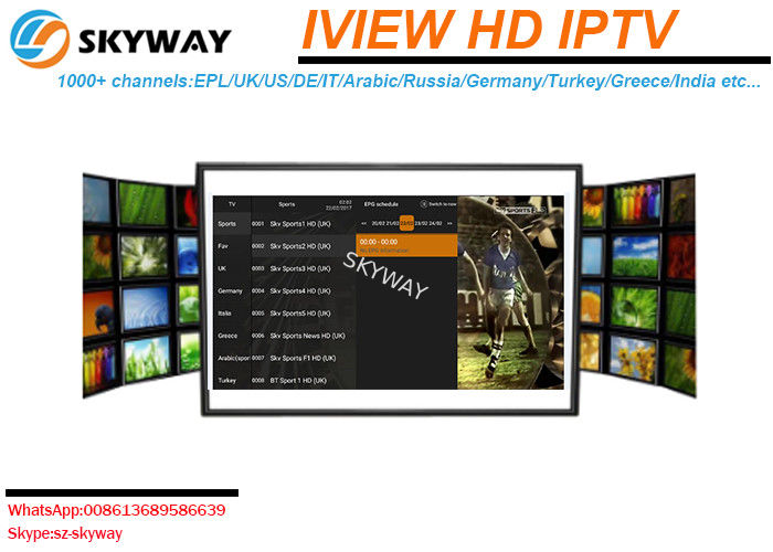 IPTV Provider Stable Service 1 Year Iview hd 1900 Europe Arabic Latin HD IPTV Subscription Sport Updating iptv list