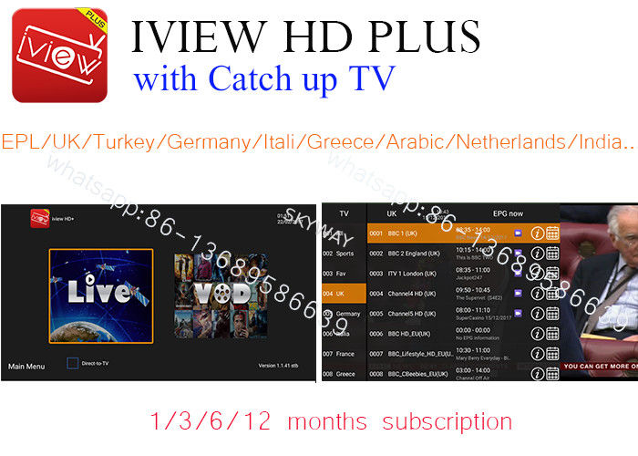 free test 3 days iview HD Plus APK watch UK,DE,Italia,France,Greece Turkey,Cyprus,Russia Channels support 7Days Catch up