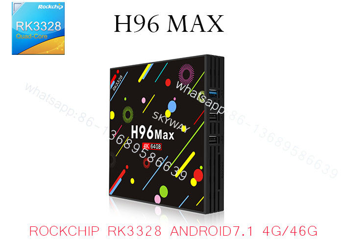 H96 MAX 4G 64G LED DISPLAY SCREEN ANDROID 7.1 TV BOX RK3328 QUAD CORE CHIP USB3.0 4K HD TV BOX
