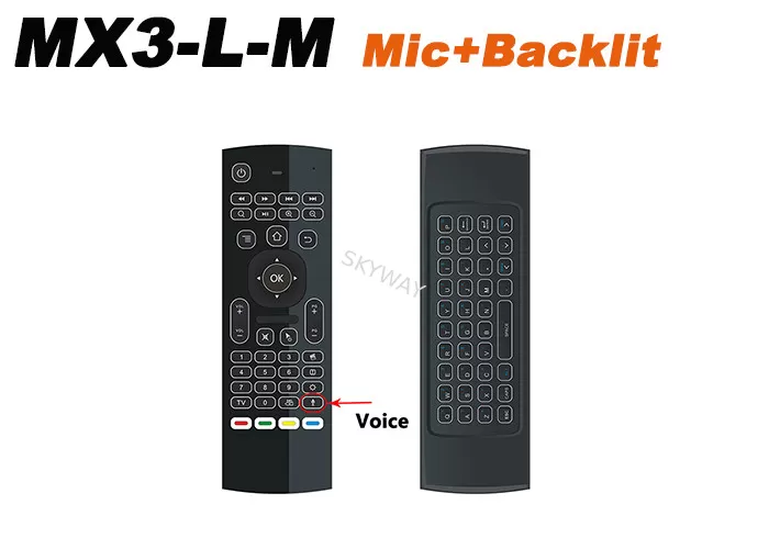 MX3-L-M Air Fly Mouse 2.4GHz Wireless Keyboard Remote Control Somatosensory IR Learning Mic for Android TV Box