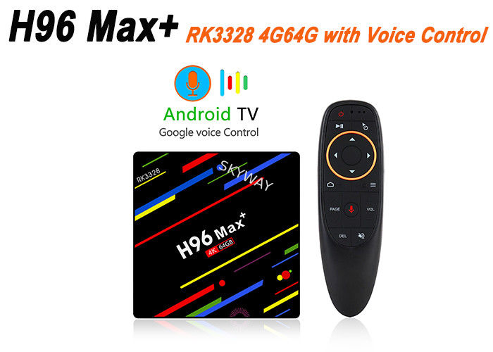 H96 Max Plus Smart TV Box RK3328 4GB 64GB Android 8.1 USB3.0 Voice Control Support HD 4K Set-top Box