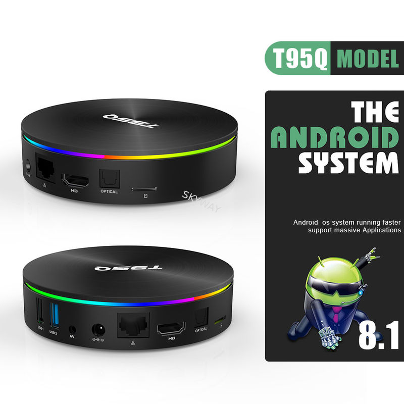 New Arrival 4g Ram 64g Rom Android 8.1 T95Q 2.4G/5.8G Wifi H.265 4K Smart Tv Box