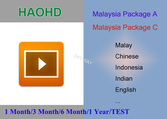 Malaysia package HaoHD A and C iptv Account Malay Singapore indian indonesia live tv channels for android Device