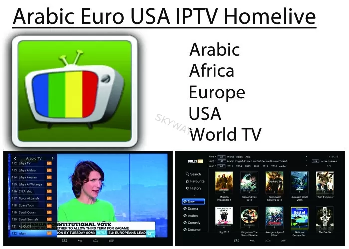 Homelive apk Global package Arabic Europe USA Indian Pakistan IPTV with 1100+ Live+VOD channels for android device