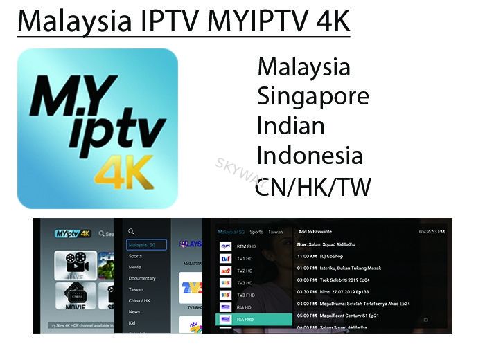 Wholesale Malaysia best iptv MYIPTV4K SUBSCRIBE Malaysia singapore Indian Indonesia IPTV for android tv box  phone