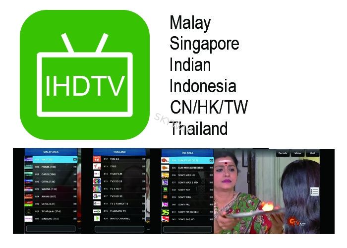 Wholesale Malaysia cheapest IPTV IHDTV IPTV Malaysia Singapore Indian Live Channel Subscription for Android  free test