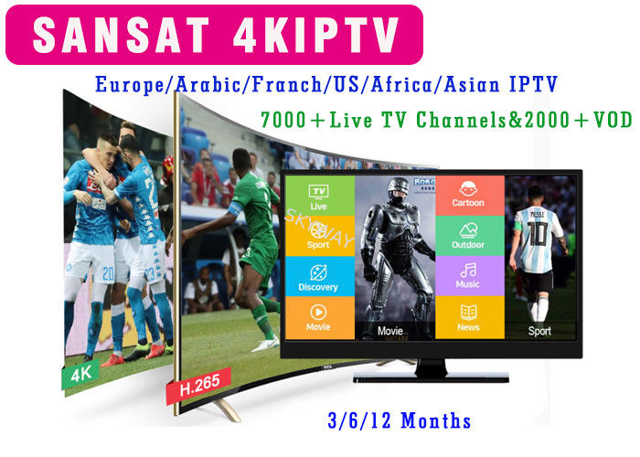 Sansat IPTV Subscription Europe IPTV France IPTV Arabic USA Netherlands Arabian africa Android TV Box IOS M3U Smart