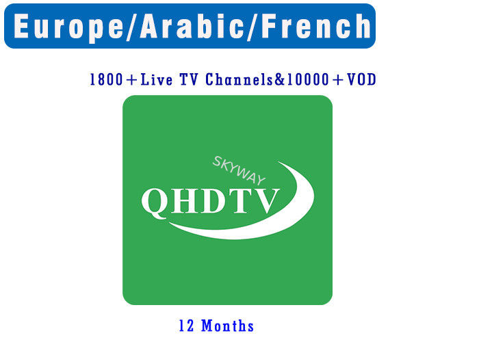 1 Year QHDTV IPTV Subscription France Arabic Italy Netherlands Spain French IPTV Abonnement code Smart TV M3U Android TV